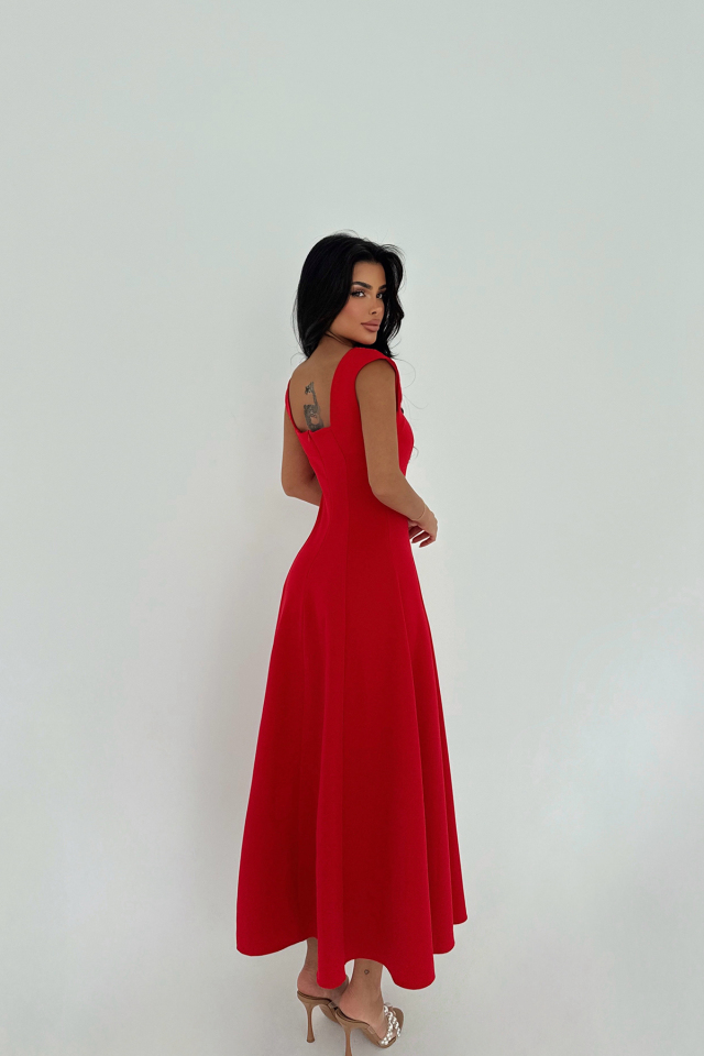 Kırmızı Rhea Elbise ATE-2803