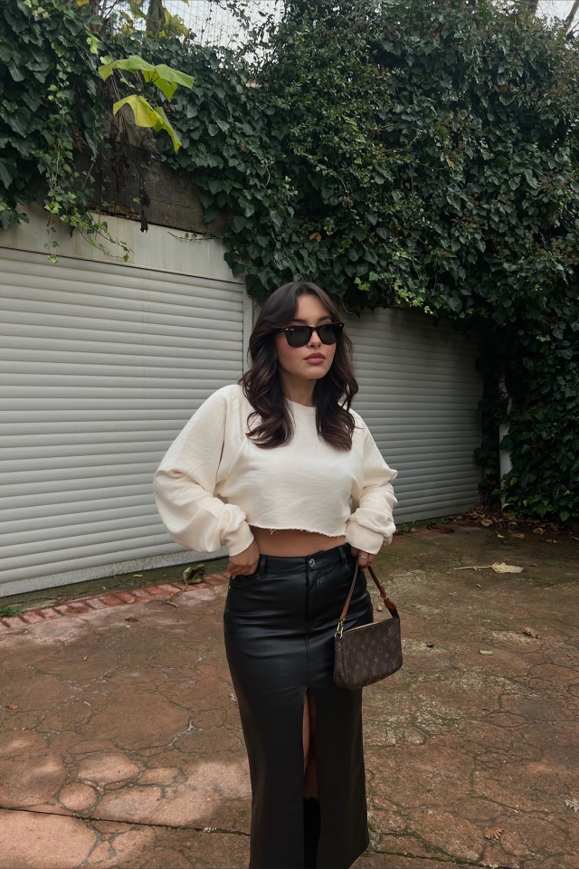 Krem Basic Crop Top ATE2640