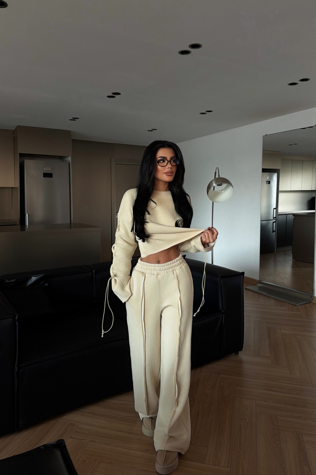 Krem Masego Eşofman Takımı ATE-4092 - EYYO