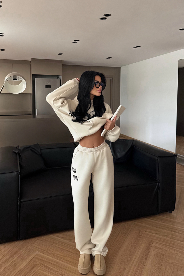 Krem Darcey Eşofman Takım