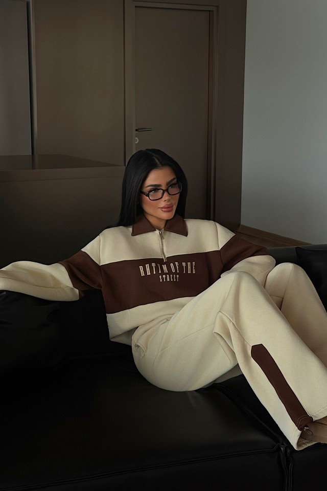 Krem Svanny Eşofman Takımı ATE-4323 - EYYO