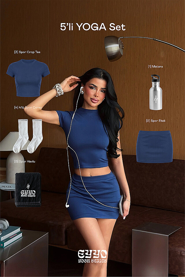 Lacivert 5'li Yoga Set