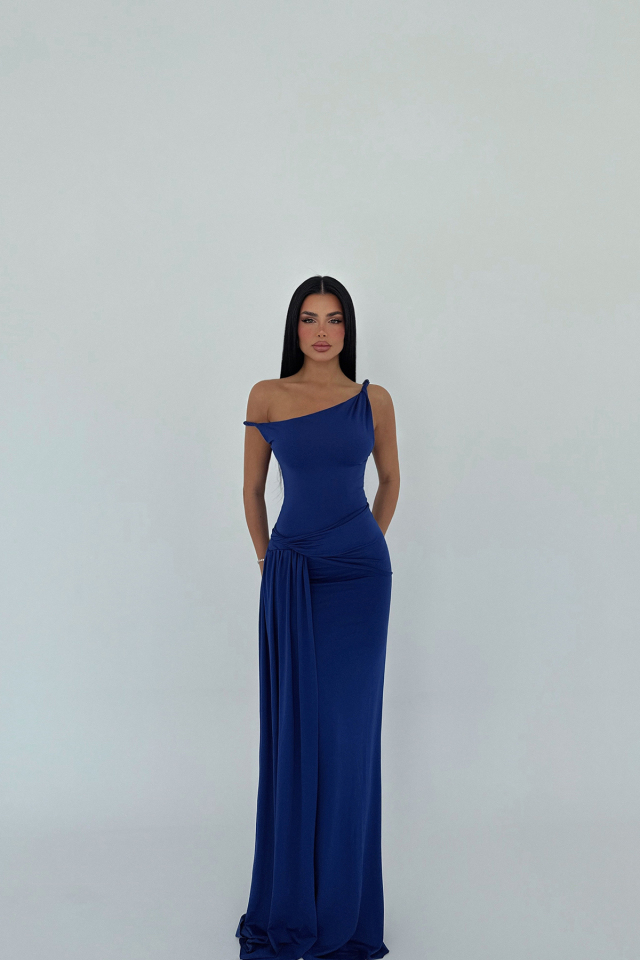 Lacivert Rowen Elbise ATE-2597 - EYYO