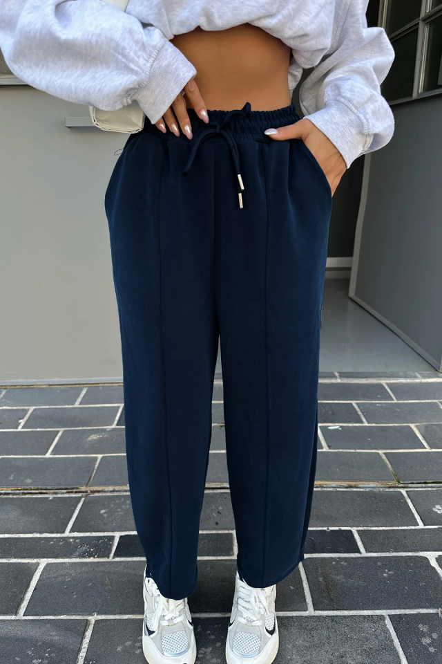 Lacivert Bağlamalı Pantolon ATE-0360