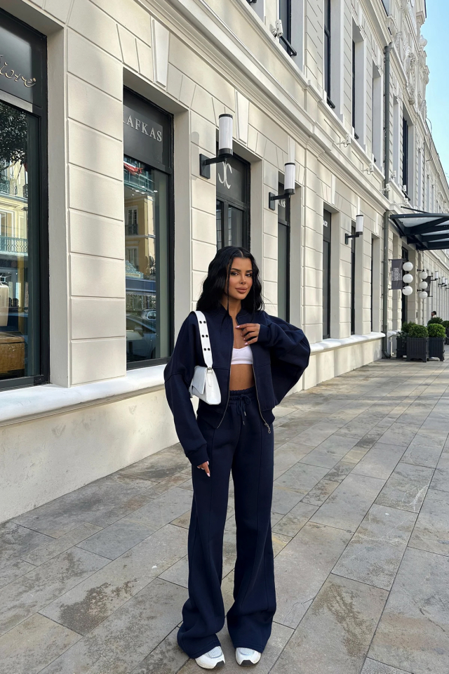 Lacivert Fermuar Detay Takım ATE-0415 - EYYO