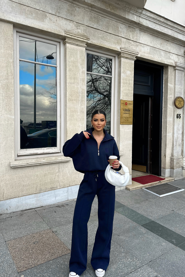 Lacivert Fermuar Detay Takım ATE-0821 - EYYO