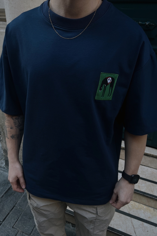 Lacivert Oversize Tişört ATE5035