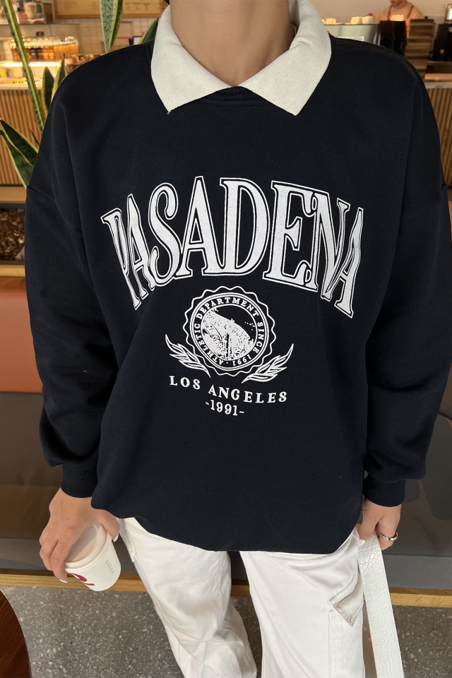 Lacivert Pasedena Baskılı Sweat ATE2463