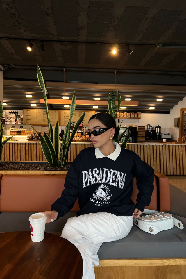 Lacivert Pasedena Baskılı Sweat ATE2463