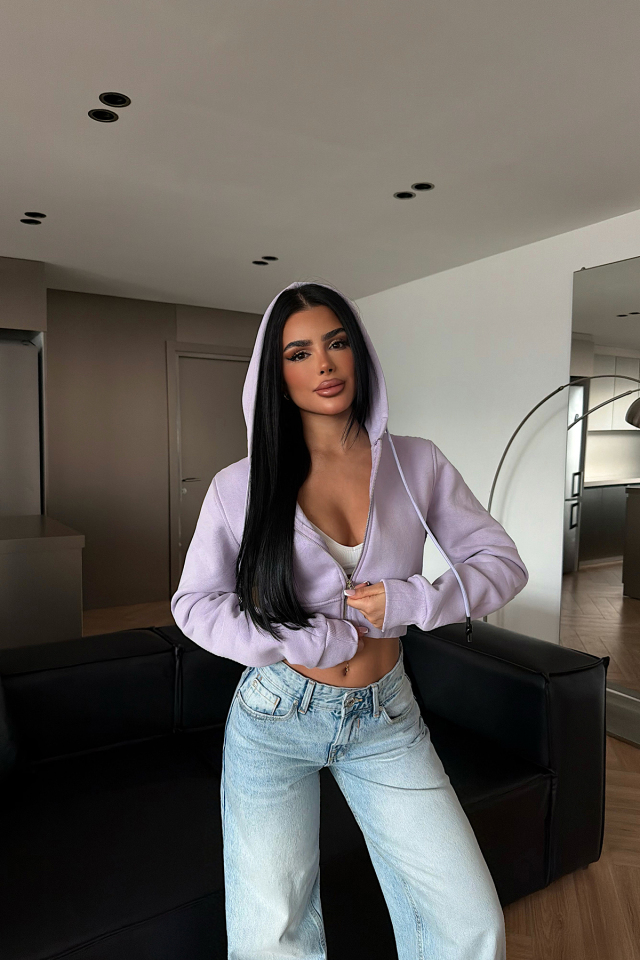 Lila Caiden Crop Hırka