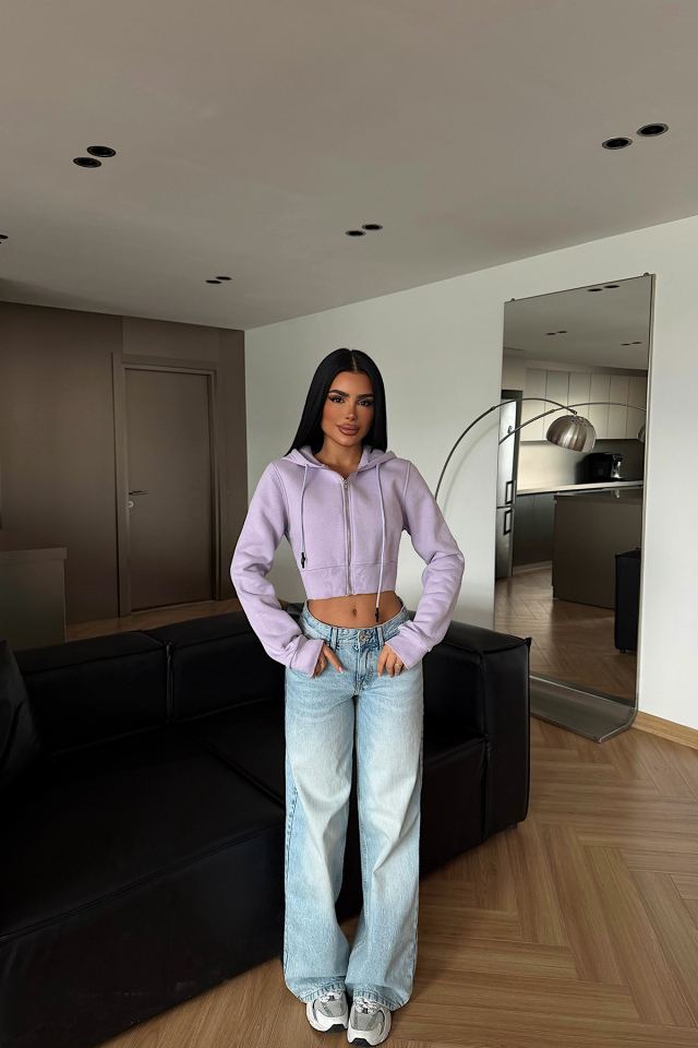 Lila Caiden Crop Hırka