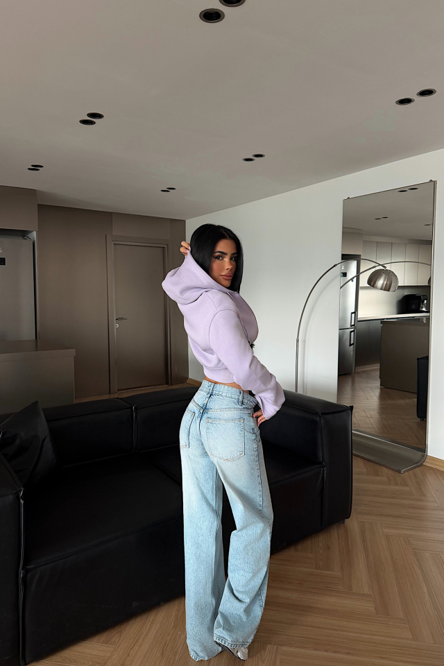 Lila Caiden Crop Hırka