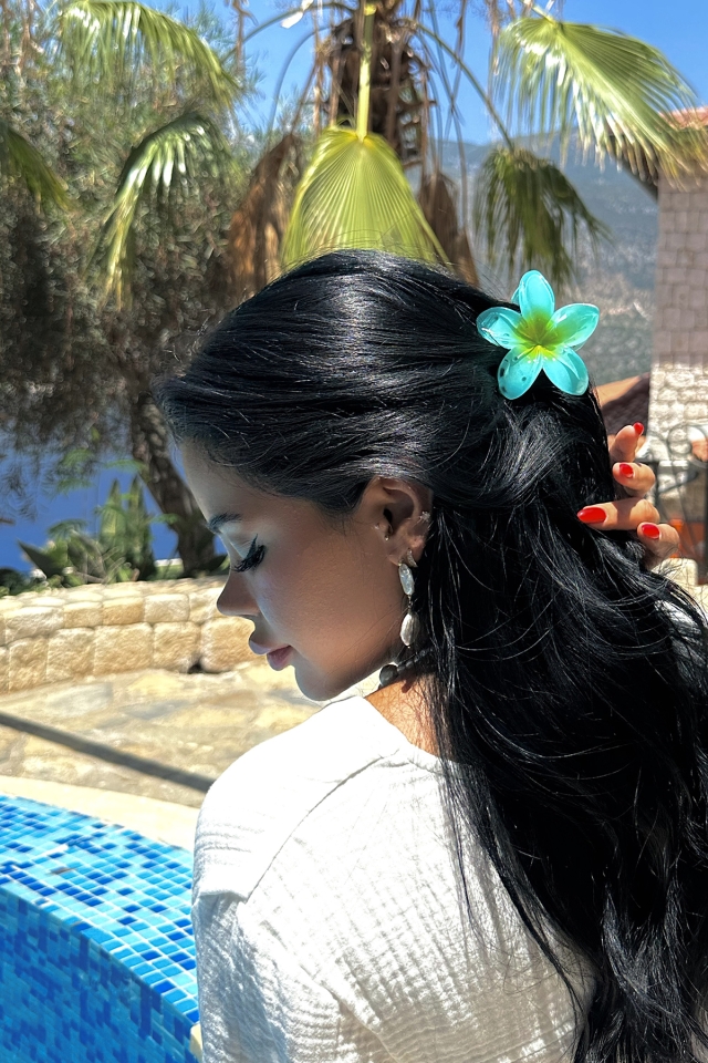 Mavi Çiçekli Lotus Toka ATEL2211