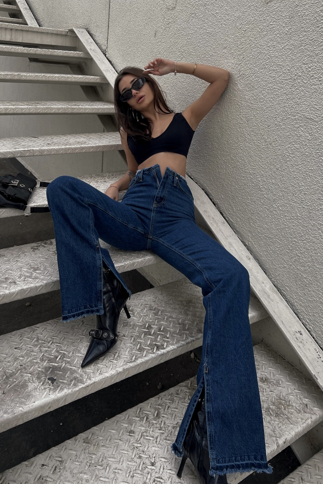 Mavi Yırtmaç Detay Jean ATE3530