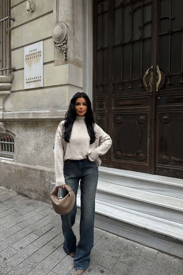 Mavi Yüksek Bel Jean ATE-0698