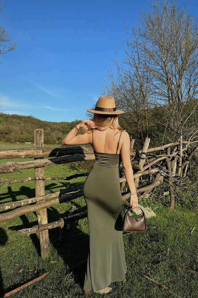 Melita Haki Askılı Maxi Boy Elbise ATE6082