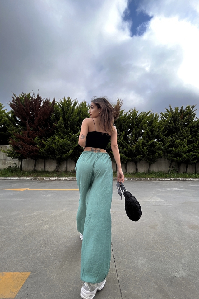 Mint Yeşili Bağlamalı Pantolon ATE6692