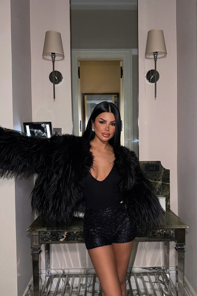 Mor Becca Payetli Mini Şort ATE-2238 - EYYO