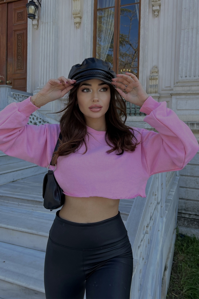 Pembe Basic Crop Top ATE3234