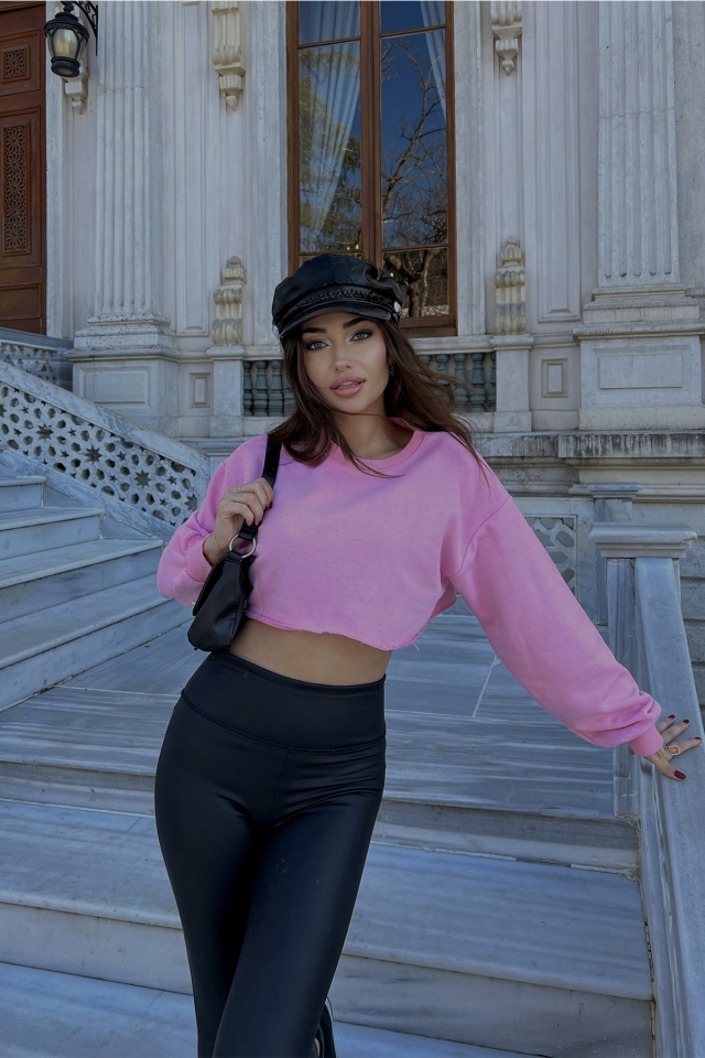 Pembe Basic Crop Top ATE3234