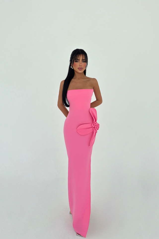 Pembe Daysi Straplez Elbise ATE-2926