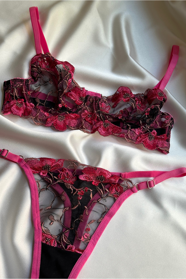 Pink Flower Detail Underwear ATE-1680