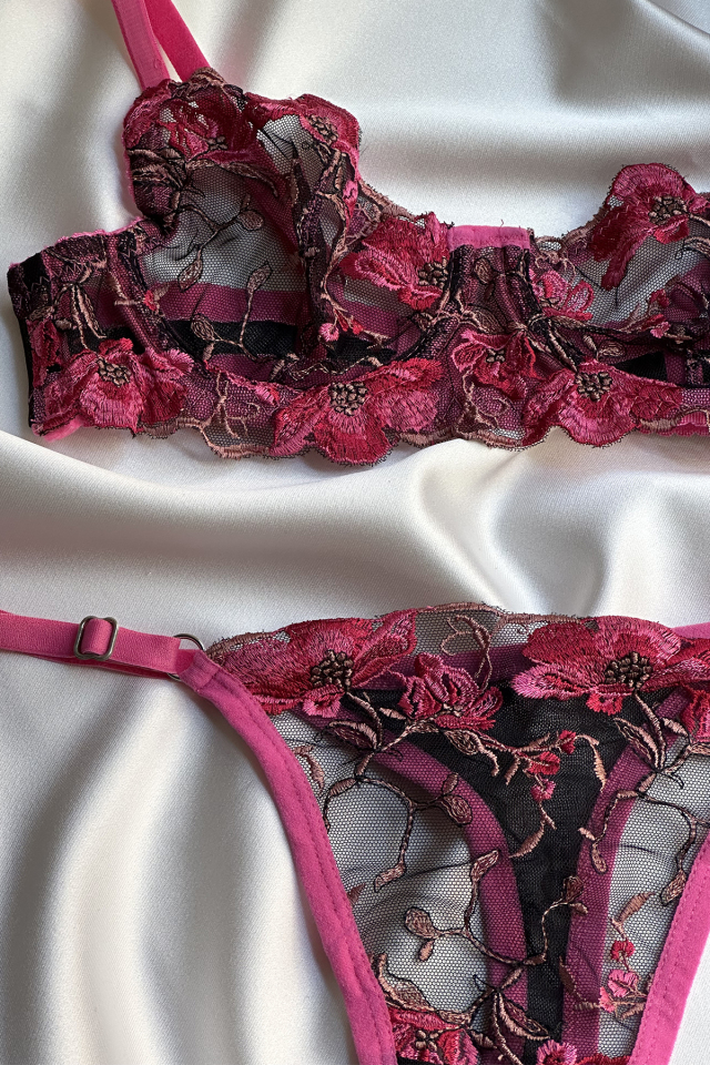Pink Flower Detail Underwear ATE-1680