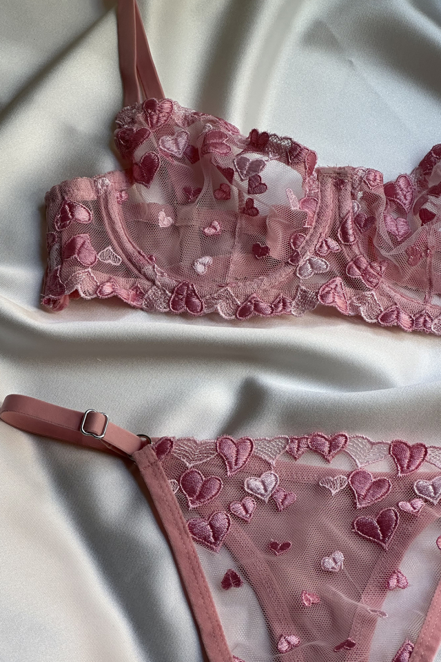 Pink Heart Detailed Underwear ATE-1677