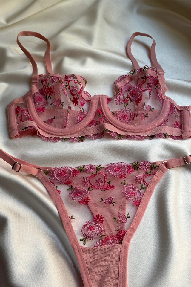 Powder Flower Detail Underwear ATE-1676