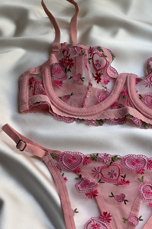 Powder Flower Detail Underwear ATE-1676