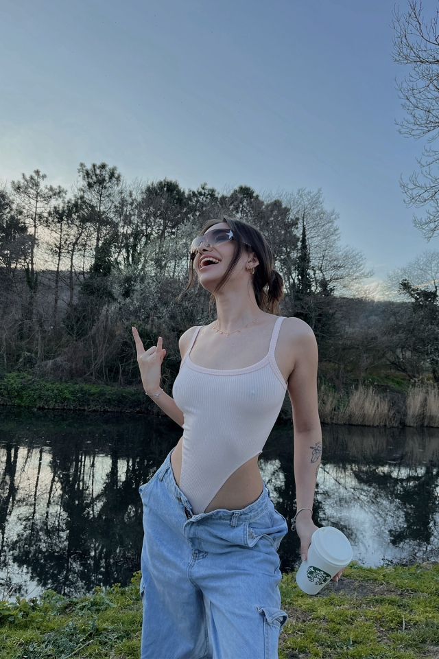 Pudra Askılı Bodysuit ATE4638