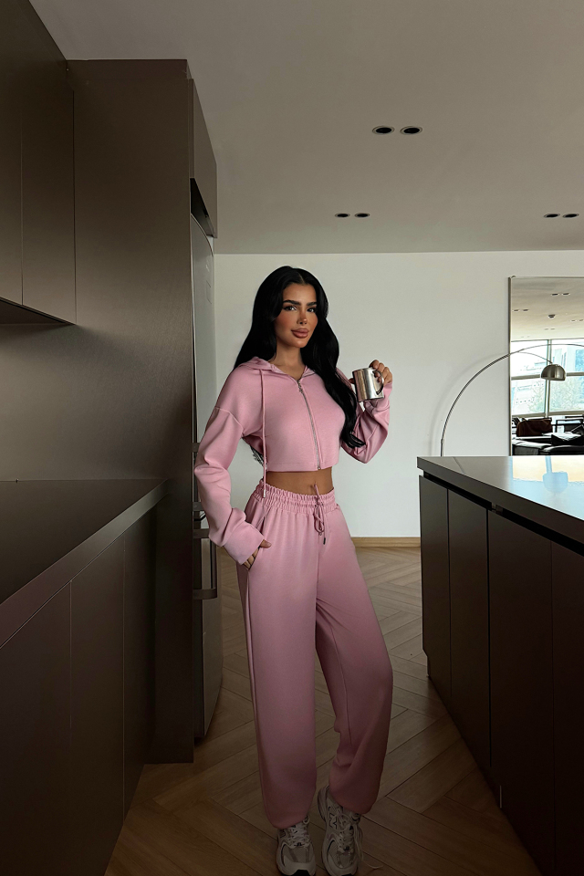 Pudra Olindy Fermuarlı Eşofman Takım ATE-2437