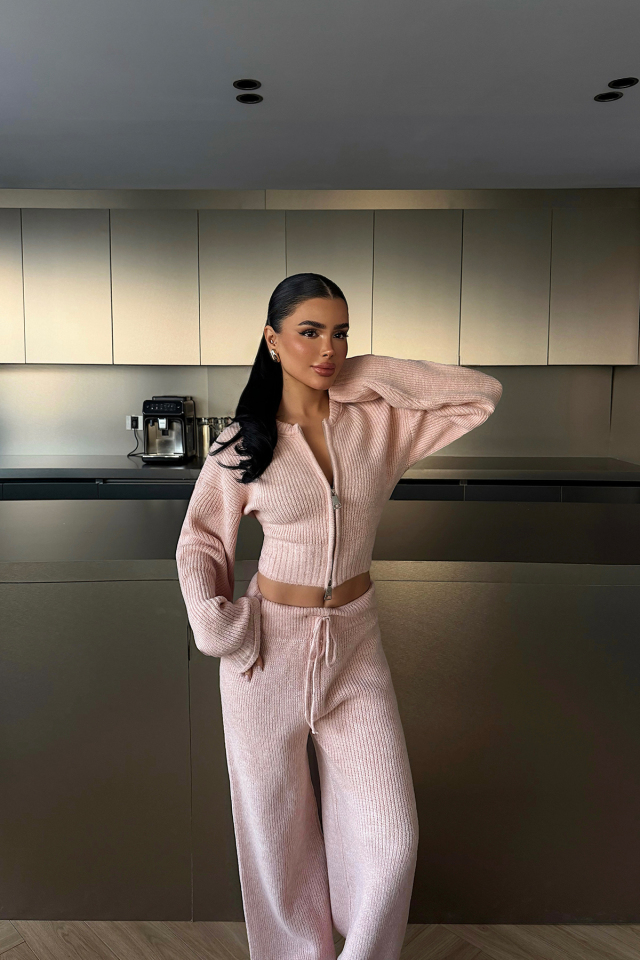 Pudra Pantolonlu Takım