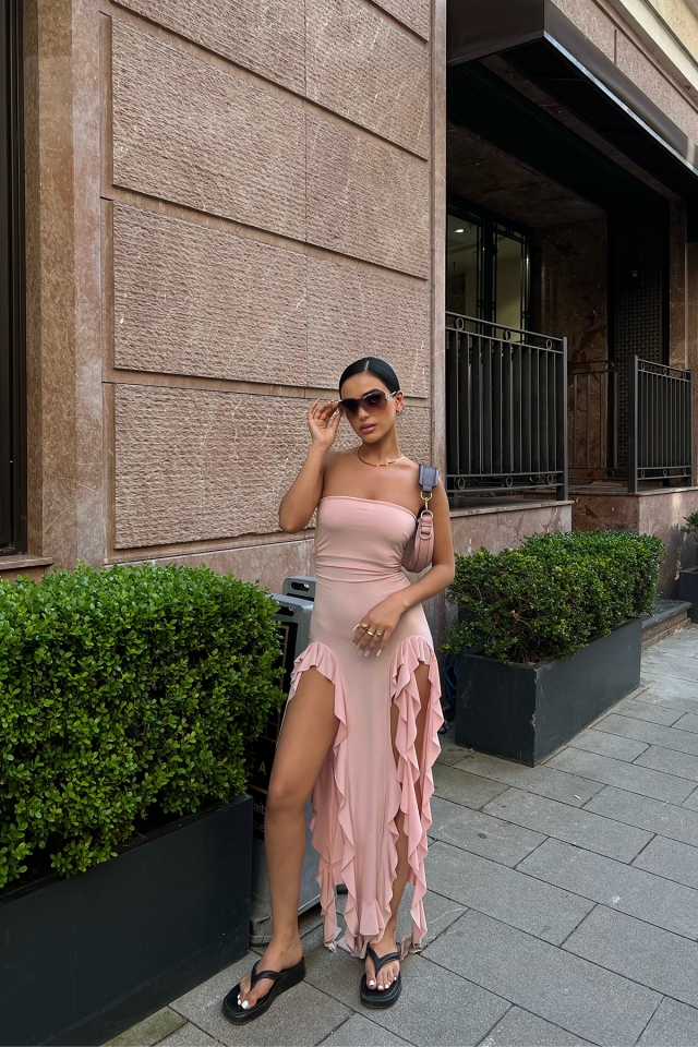 Pudra Tasarım Maxi Elbise ATE7025