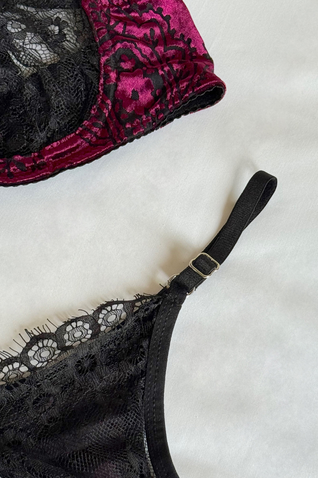 Purple Lace Detail Underwear ATE-2892