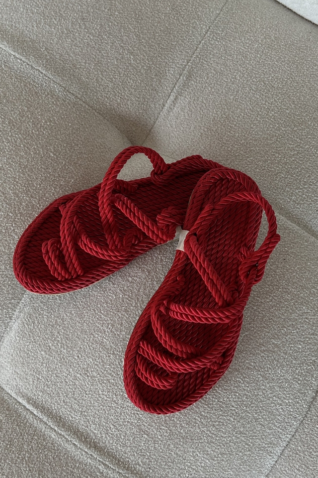 Red Wicker Sandals ATEL36