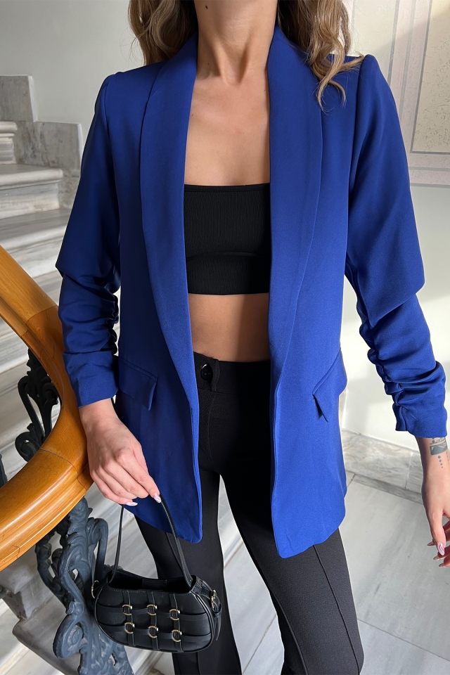 Saks Double Breasted Collar Blazer Jacket ATE4359