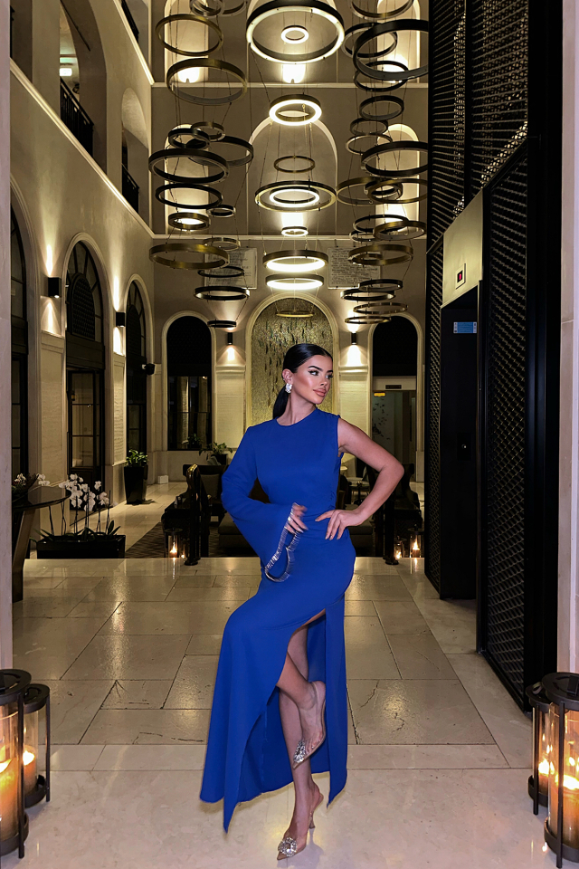 Saks Jack Tek Kol Uzun Elbise ATE-0934