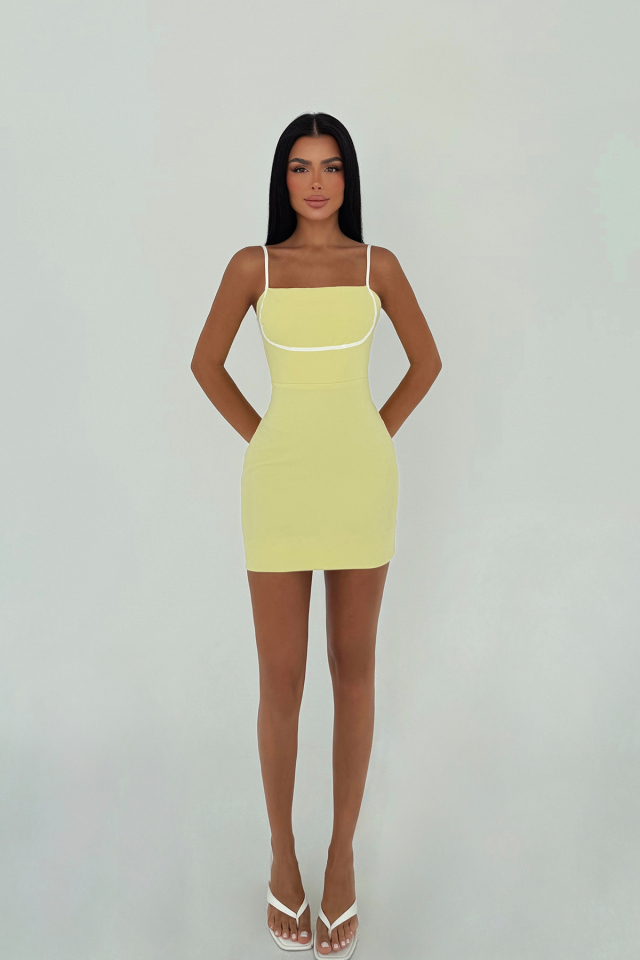 Sarı Orelia Mini Elbise