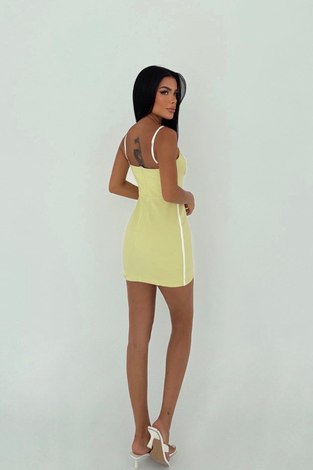 Sarı Orelia Mini Elbise