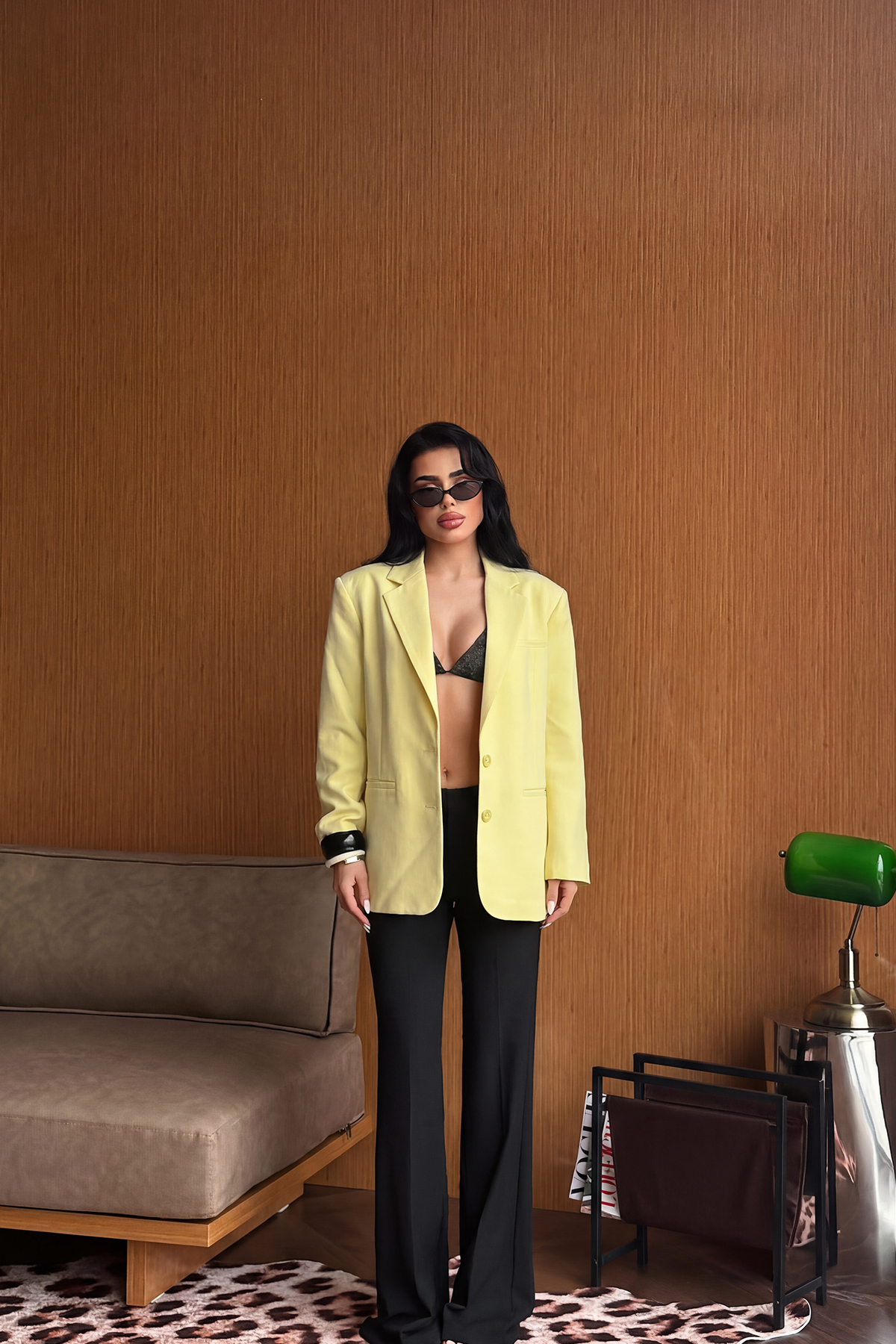 Sarı Sidrit Oversize Blazer ATE-2272
