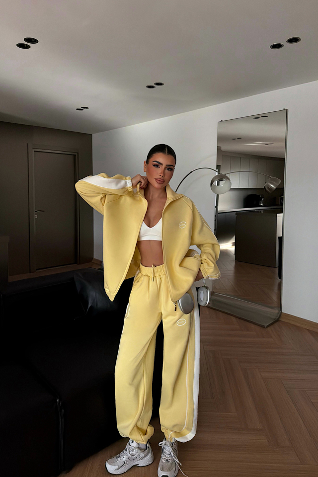 Sarı Gionna eşofman takımı ATE-4354 - EYYO