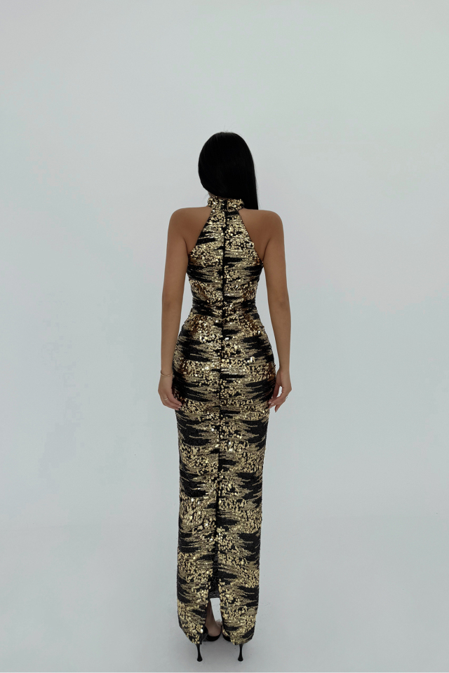 Sarı Shion Payetli Elbise ATE-2682