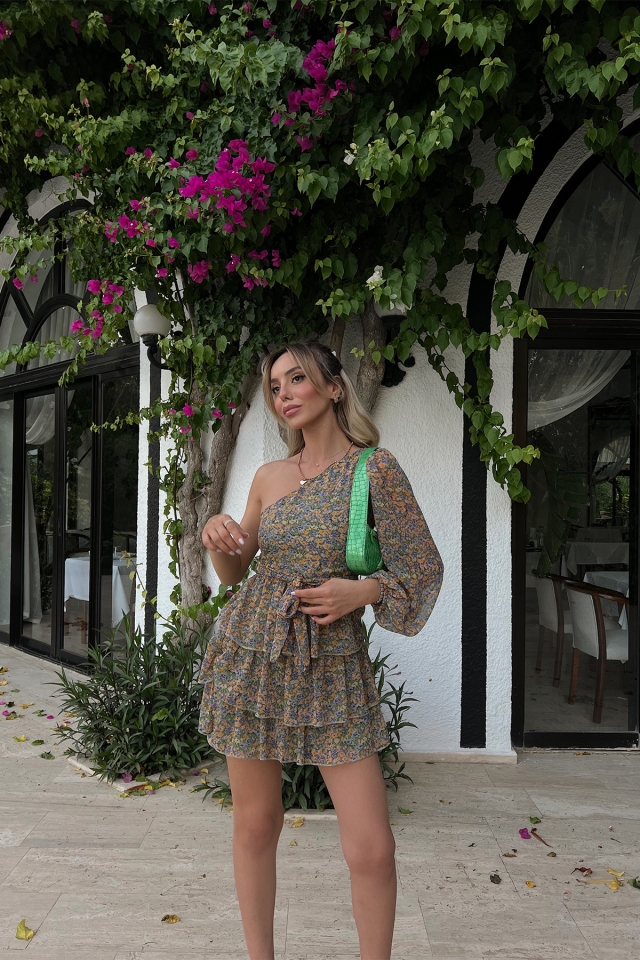 Sarı Raisa Mini Elbise ATE1635
