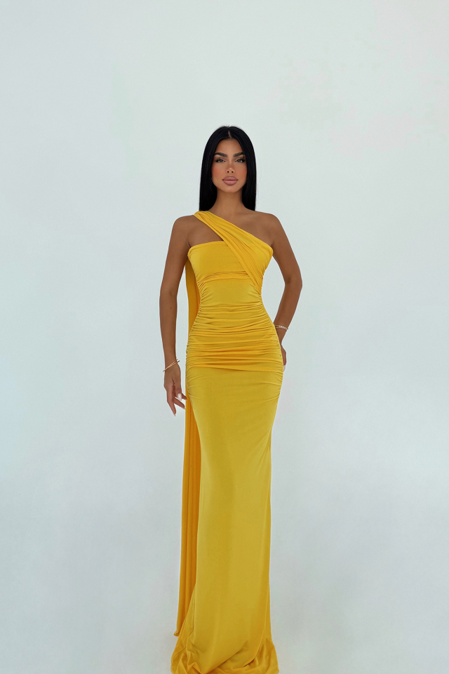 Sarı Coraline Çok Çeşit Bağlamalı Elbise ATE-3174