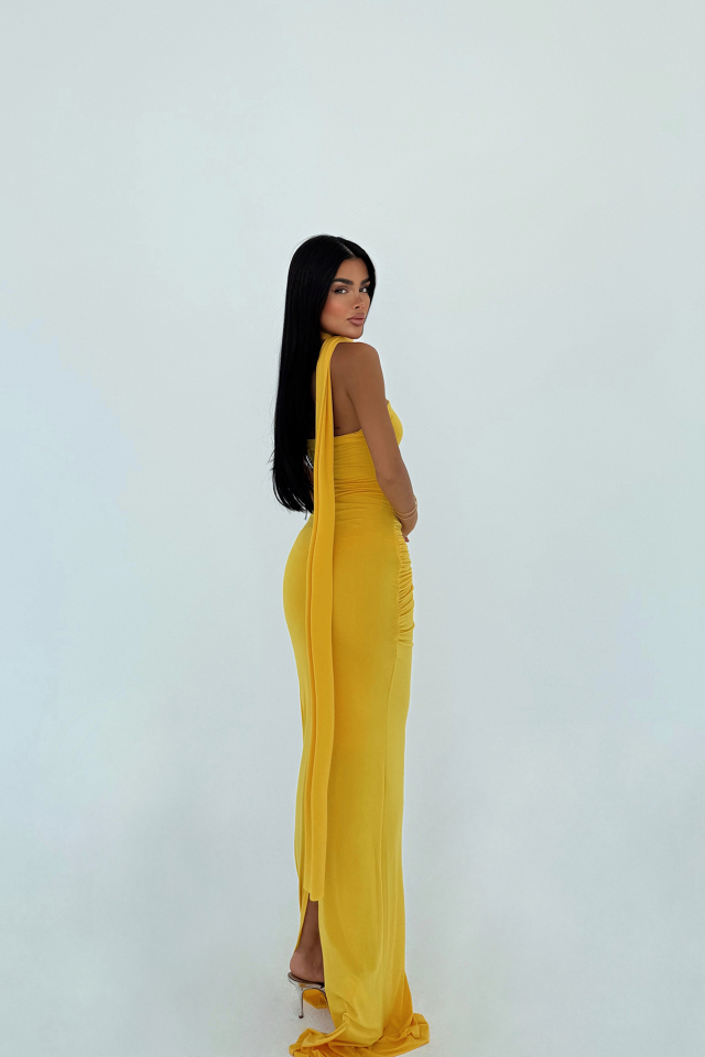 Sarı Coraline Çok Çeşit Bağlamalı Elbise ATE-3174