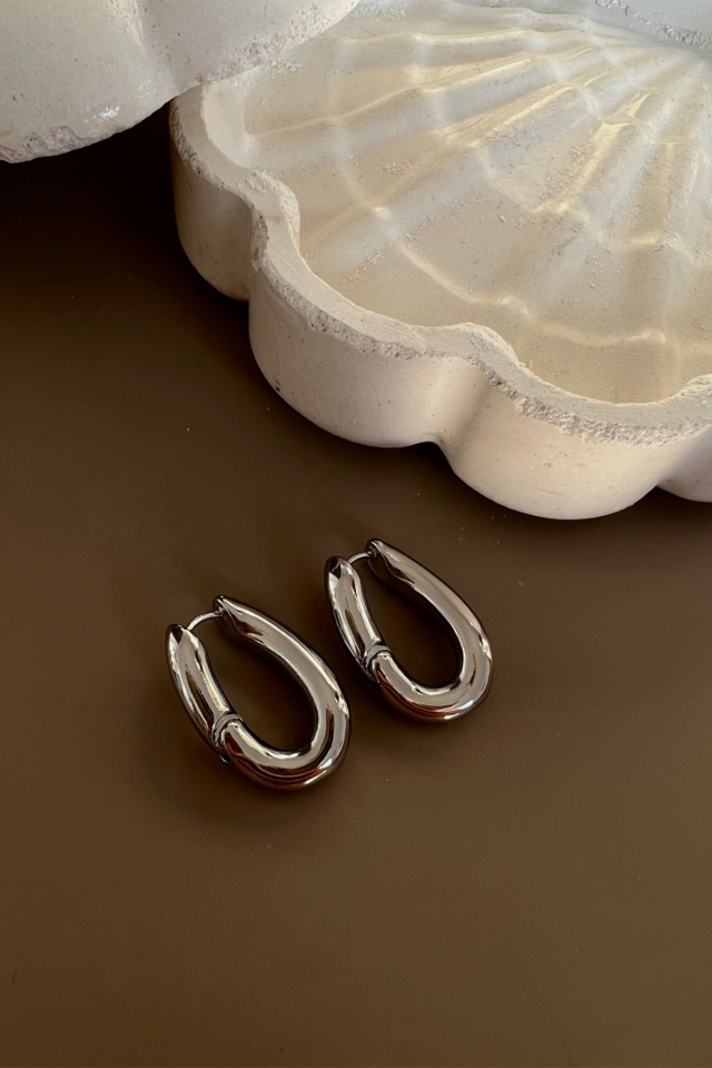 Silver Oval Küpe AK149