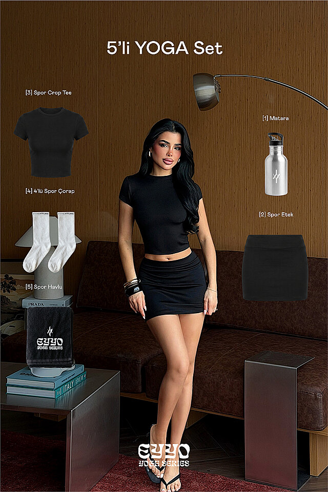 Siyah 5'li Yoga Set