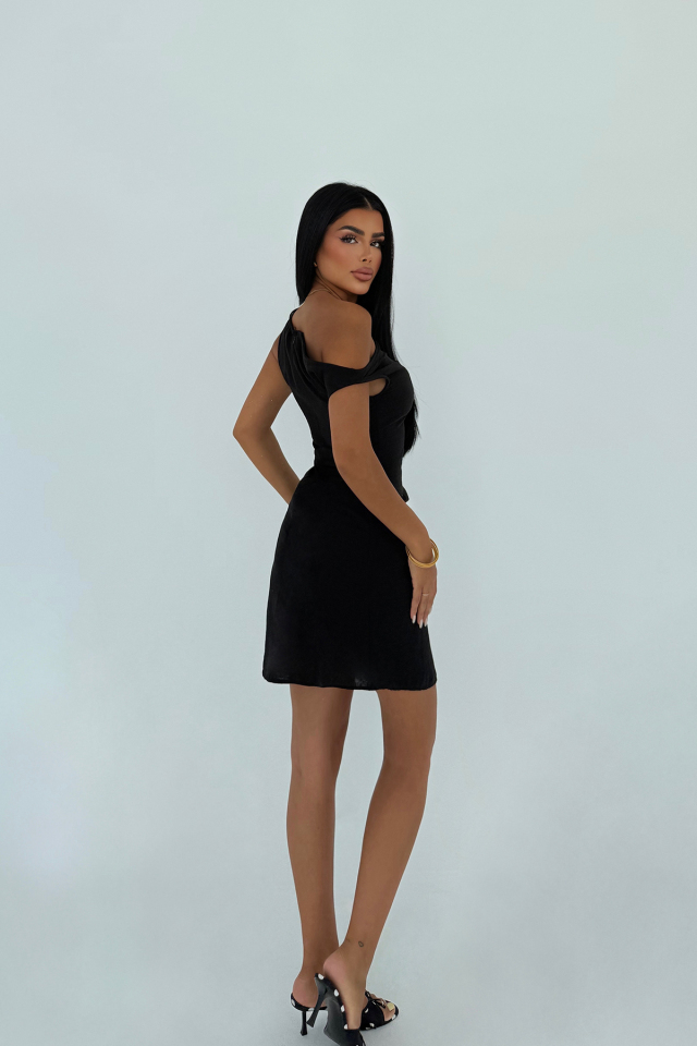 Siyah Briola Mini Elbise ATE-3122