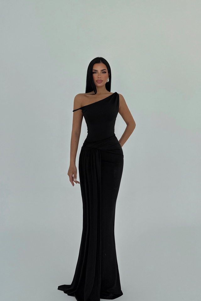 Siyah Rowen Elbise ATE-2596 - EYYO
